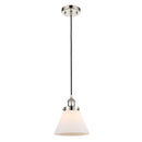 Cone Mini Pendant shown in the Polished Nickel finish with a Matte White shade