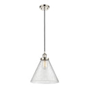 Cone Mini Pendant shown in the Polished Nickel finish with a Seedy shade