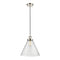 Cone Mini Pendant shown in the Polished Nickel finish with a Seedy shade