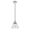 Cone Mini Pendant shown in the Polished Nickel finish with a Seedy shade