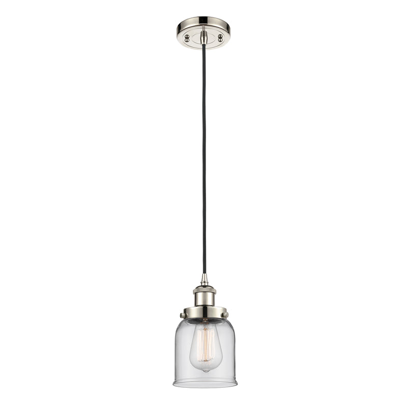 Bell Mini Pendant shown in the Polished Nickel finish with a Clear shade