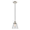 Cone Mini Pendant shown in the Polished Nickel finish with a Clear shade