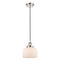 Bell Mini Pendant shown in the Polished Nickel finish with a Matte White shade