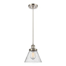 Cone Mini Pendant shown in the Brushed Satin Nickel finish with a Seedy shade