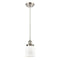 Bell Mini Pendant shown in the Brushed Satin Nickel finish with a Matte White shade