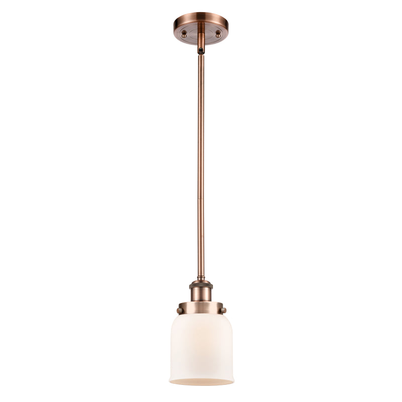 Bell Mini Pendant shown in the Antique Copper finish with a Matte White shade