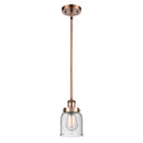 Bell Mini Pendant shown in the Antique Copper finish with a Seedy shade