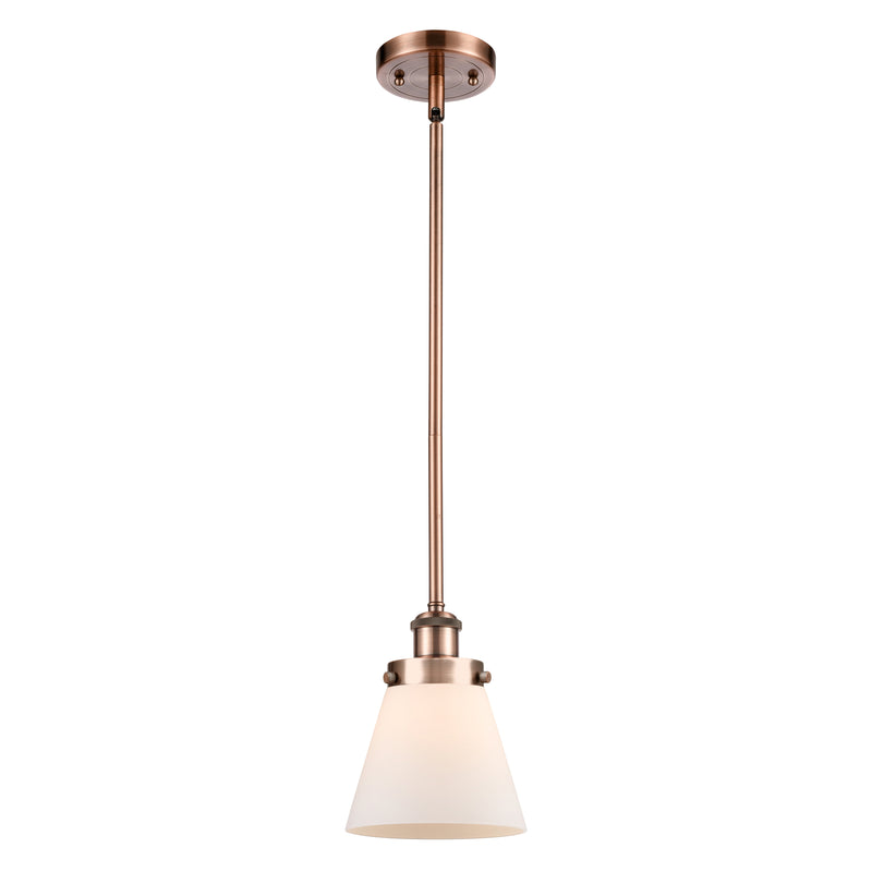 Cone Mini Pendant shown in the Antique Copper finish with a Matte White shade