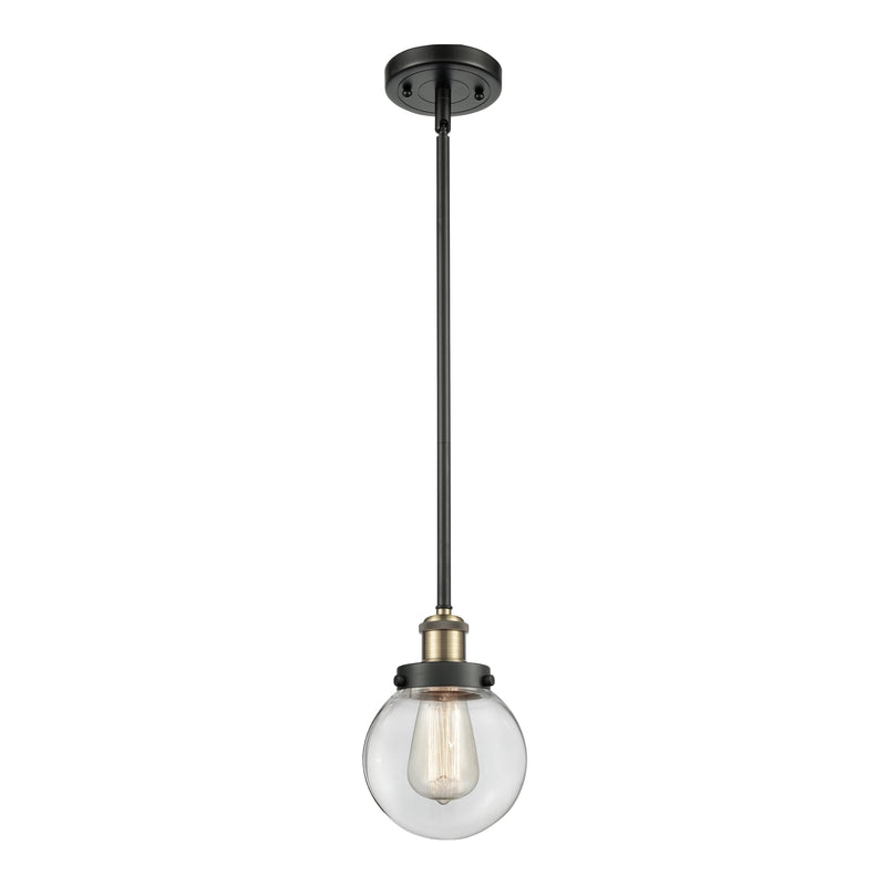 Beacon Mini Pendant shown in the Black Antique Brass finish with a Clear shade