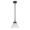 Cone Mini Pendant shown in the Black Antique Brass finish with a Clear shade