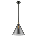 Cone Mini Pendant shown in the Black Antique Brass finish with a Plated Smoke shade