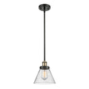 Cone Mini Pendant shown in the Black Antique Brass finish with a Seedy shade