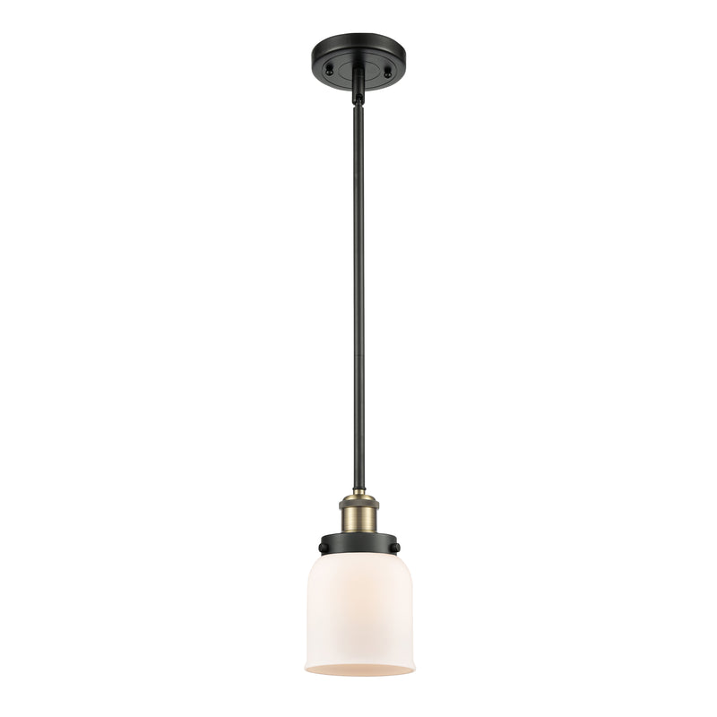 Bell Mini Pendant shown in the Black Antique Brass finish with a Matte White shade