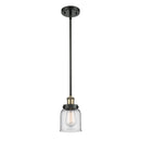 Bell Mini Pendant shown in the Black Antique Brass finish with a Clear shade