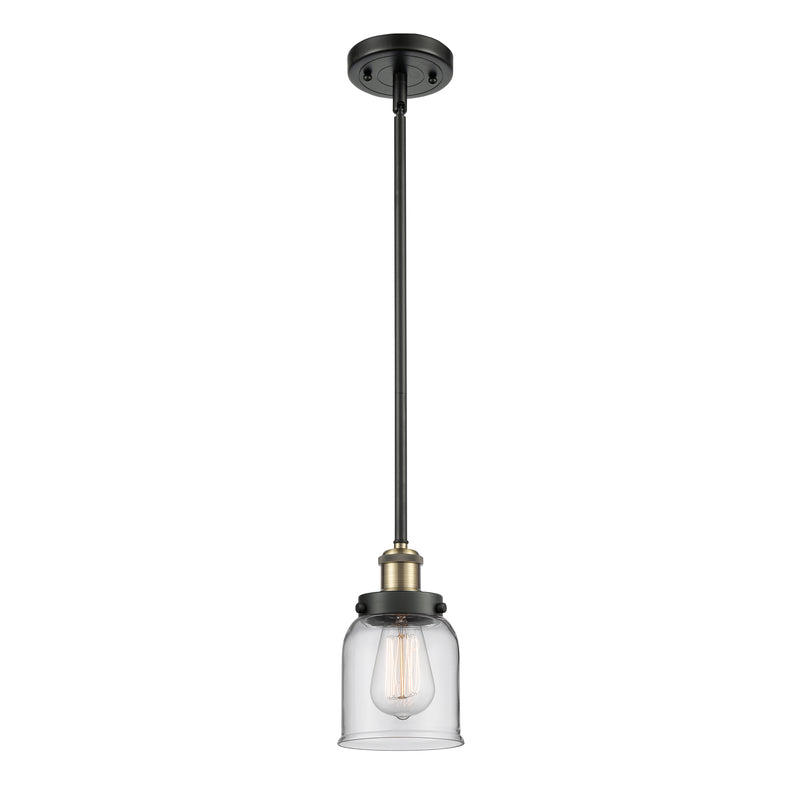 Bell Mini Pendant shown in the Black Antique Brass finish with a Clear shade