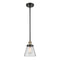 Cone Mini Pendant shown in the Black Antique Brass finish with a Clear shade