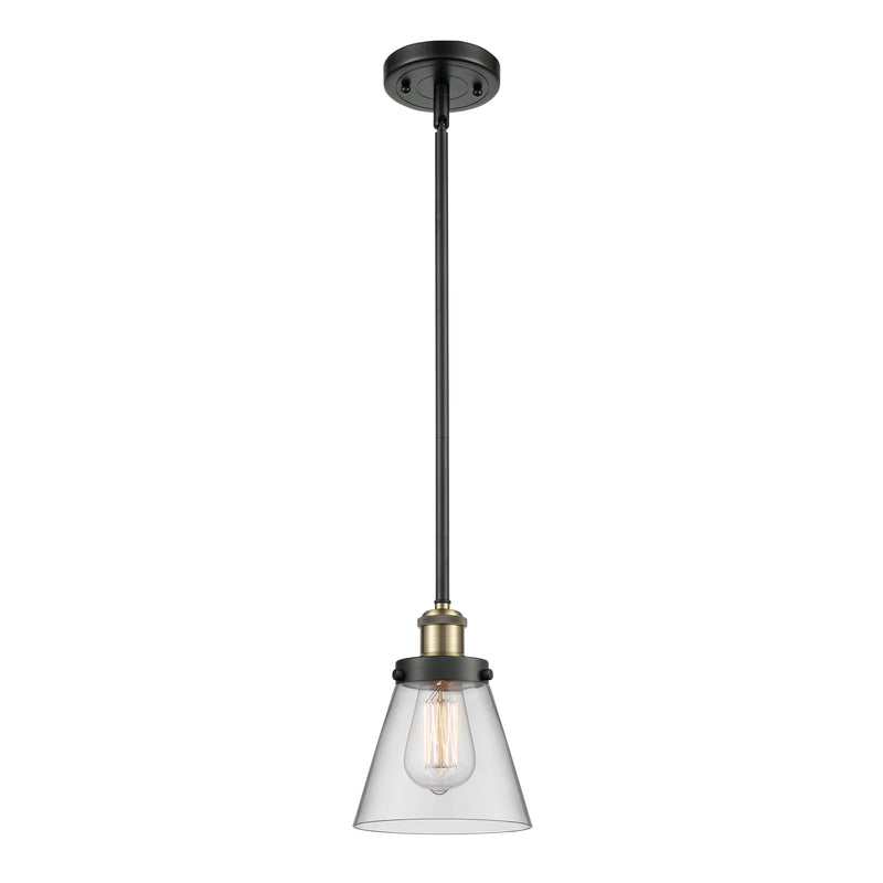 Cone Mini Pendant shown in the Black Antique Brass finish with a Clear shade