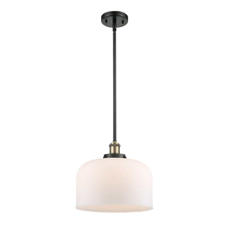 Bell Mini Pendant shown in the Black Antique Brass finish with a Matte White shade