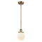 Beacon Mini Pendant shown in the Brushed Brass finish with a Matte White shade