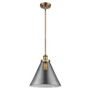 Cone Mini Pendant shown in the Brushed Brass finish with a Plated Smoke shade