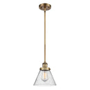 Cone Mini Pendant shown in the Brushed Brass finish with a Seedy shade