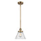 Cone Mini Pendant shown in the Brushed Brass finish with a Seedy shade