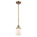 Bell Mini Pendant shown in the Brushed Brass finish with a Matte White shade