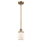 Bell Mini Pendant shown in the Brushed Brass finish with a Matte White shade