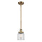 Bell Mini Pendant shown in the Brushed Brass finish with a Clear shade