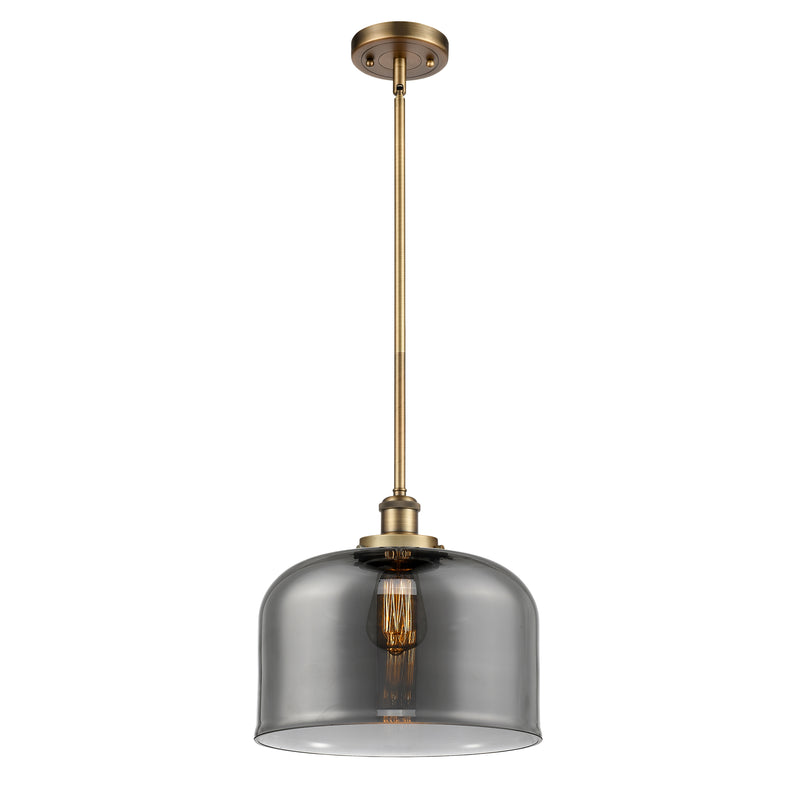 Bell Mini Pendant shown in the Brushed Brass finish with a Plated Smoke shade