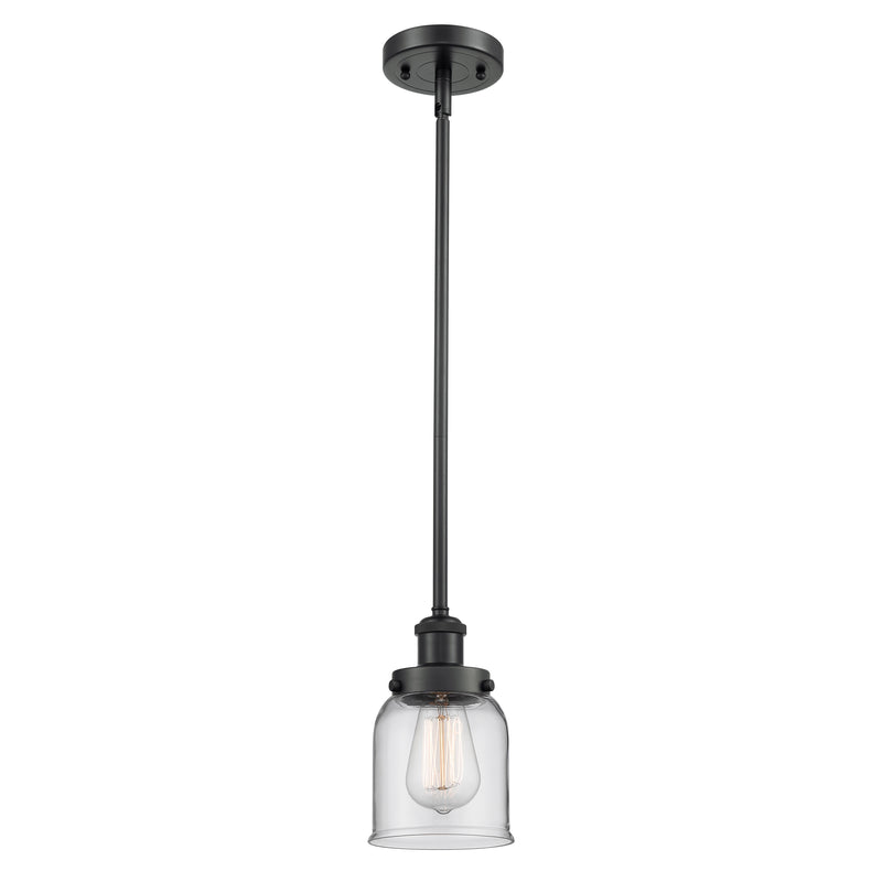 Bell Mini Pendant shown in the Matte Black finish with a Clear shade