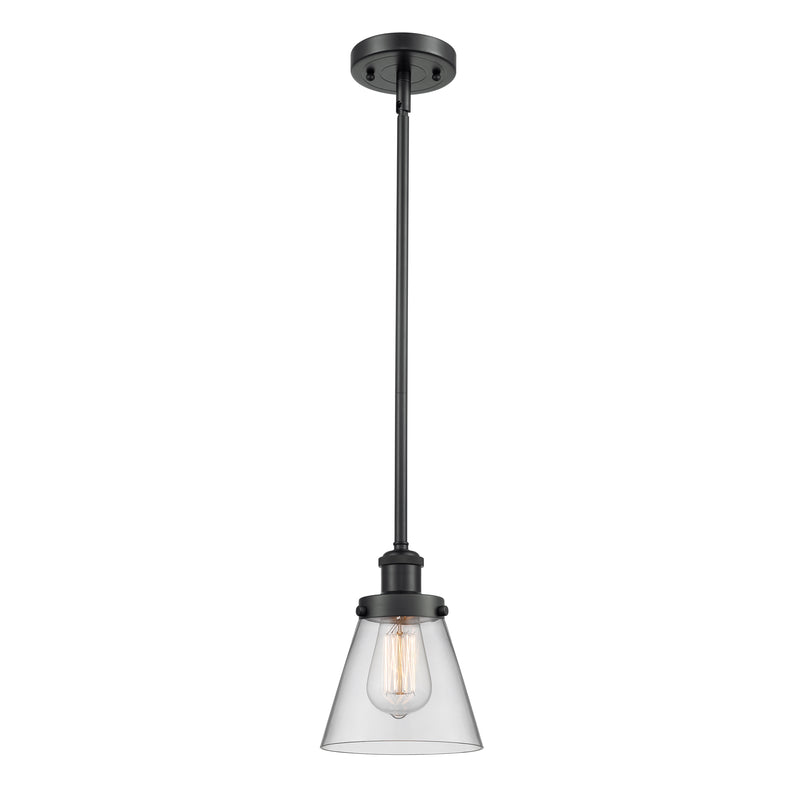 Cone Mini Pendant shown in the Matte Black finish with a Clear shade