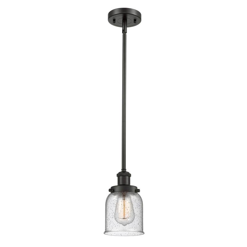 Bell Mini Pendant shown in the Oil Rubbed Bronze finish with a Seedy shade