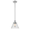 Cone Mini Pendant shown in the Polished Chrome finish with a Seedy shade