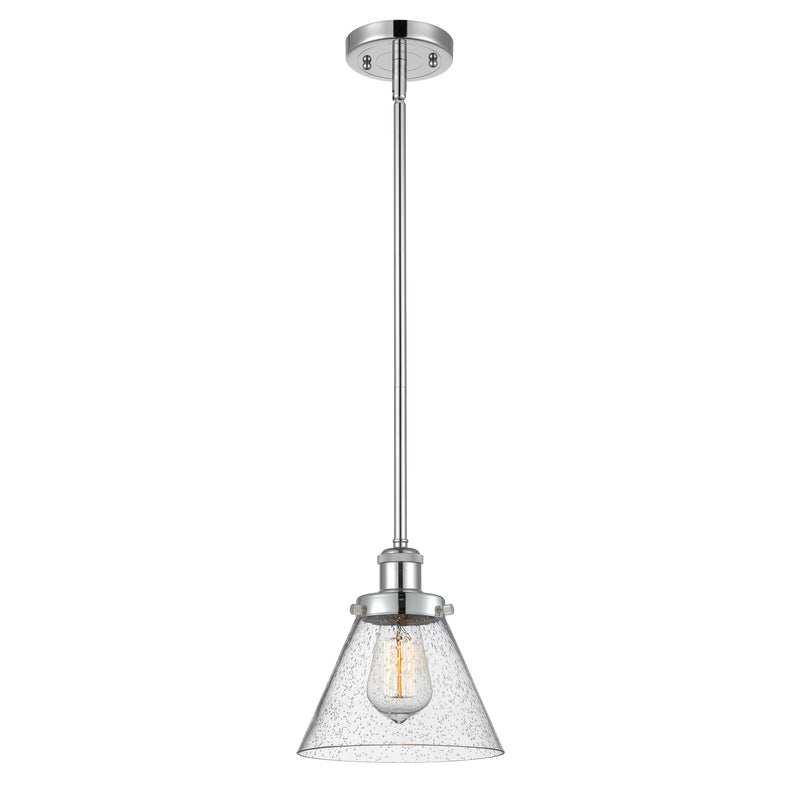 Cone Mini Pendant shown in the Polished Chrome finish with a Seedy shade