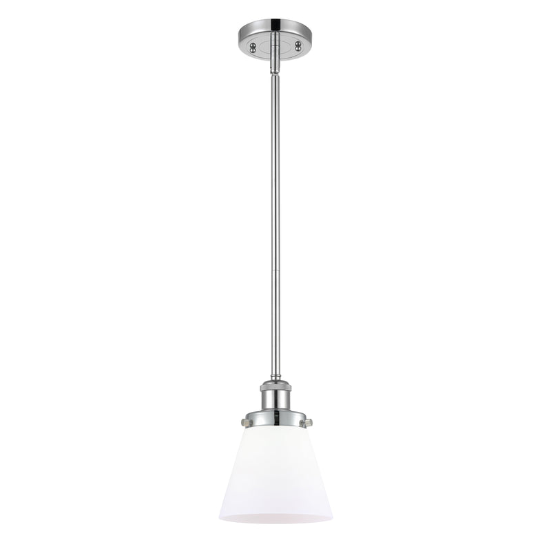 Cone Mini Pendant shown in the Polished Chrome finish with a Matte White shade