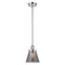 Cone Mini Pendant shown in the Polished Chrome finish with a Plated Smoke shade