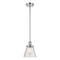 Cone Mini Pendant shown in the Polished Chrome finish with a Seedy shade