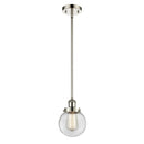 Beacon Mini Pendant shown in the Polished Nickel finish with a Clear shade