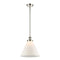 Cone Mini Pendant shown in the Polished Nickel finish with a Matte White shade