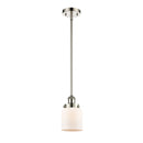 Bell Mini Pendant shown in the Polished Nickel finish with a Matte White shade