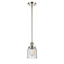 Bell Mini Pendant shown in the Polished Nickel finish with a Seedy shade