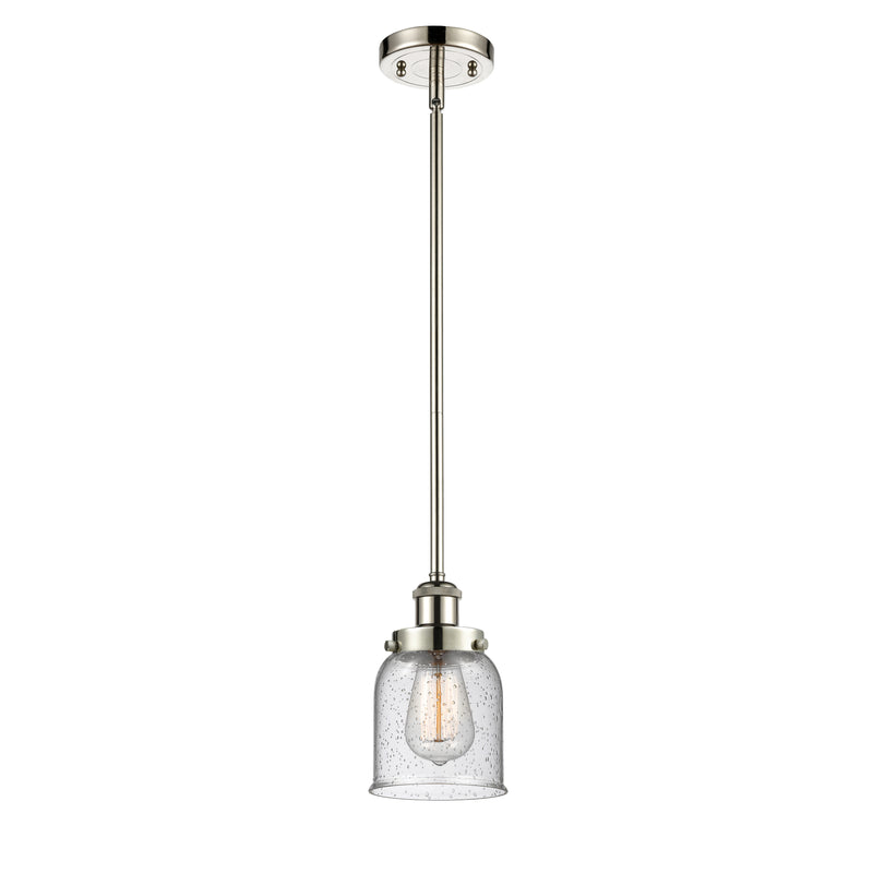 Bell Mini Pendant shown in the Polished Nickel finish with a Seedy shade