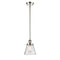 Cone Mini Pendant shown in the Polished Nickel finish with a Seedy shade