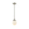 Beacon Mini Pendant shown in the Brushed Satin Nickel finish with a Matte White shade