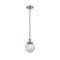 Beacon Mini Pendant shown in the Brushed Satin Nickel finish with a Seedy shade