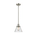 Cone Mini Pendant shown in the Brushed Satin Nickel finish with a Seedy shade