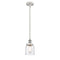 Bell Mini Pendant shown in the White and Polished Chrome finish with a Seedy shade