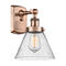 Cone Sconce shown in the Antique Copper finish with a Seedy shade