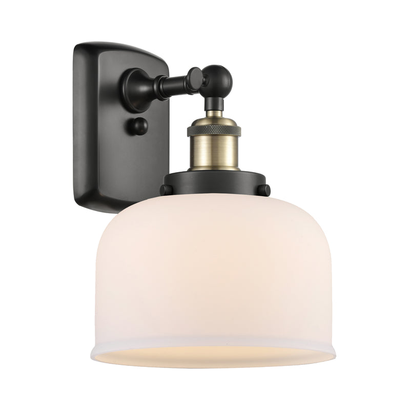 Bell Sconce shown in the Black Antique Brass finish with a Matte White shade